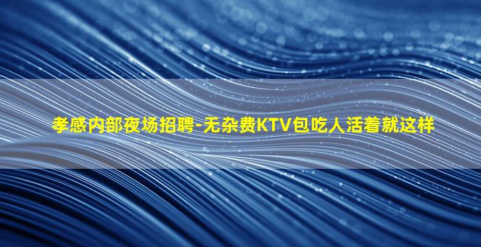 孝感内部夜场招聘-无杂费KTV包吃人活着就这样